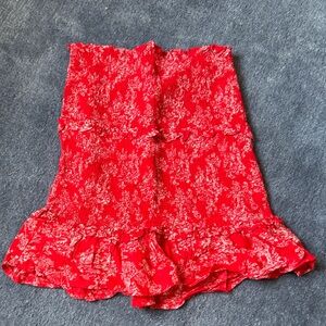 Urban Outfitters Red Floral Mini Skirt